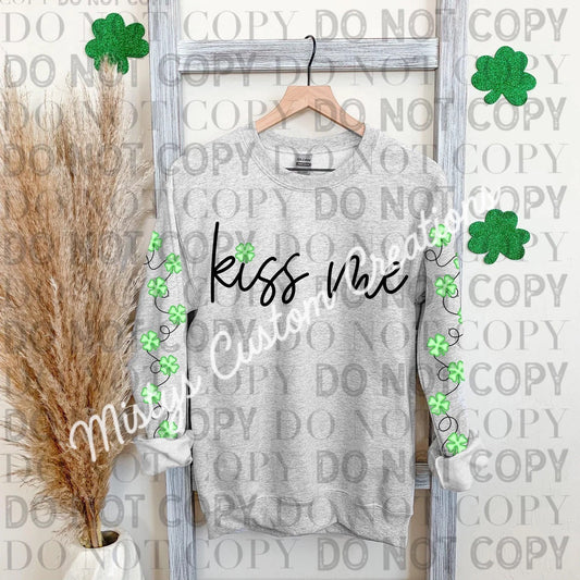 Kiss me shamrocks w/ sleeve option