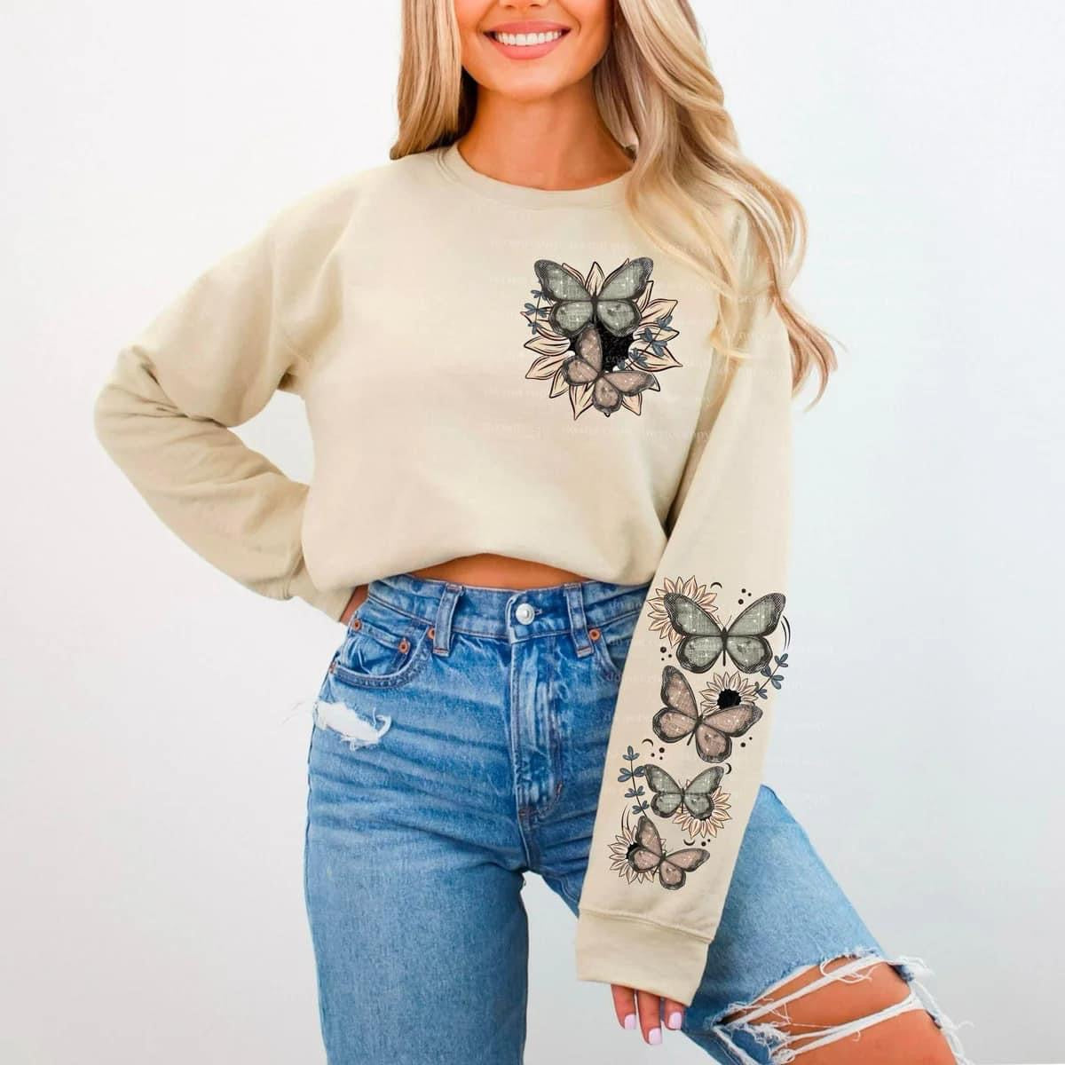 Sunflower Butterfly w/ sleeve option