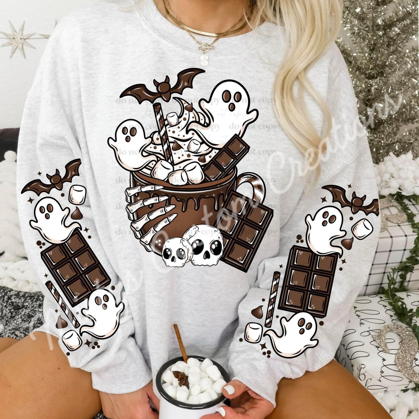 Spooky Ghost Hot Cocoa w/ sleeve options