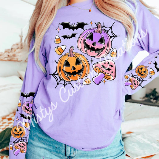 Purple Jack o lantern  w/ sleeve option