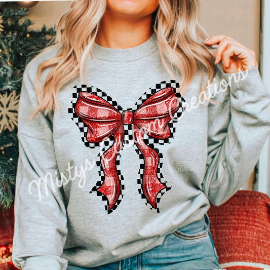 Holiday bow red plaid